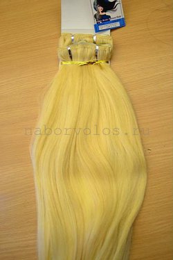 Натуральные пряди волос на зажимах 50см 120г - блонд #613