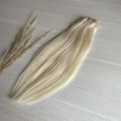 Натуральные волосы на трессе 40см 100г - блонд #60