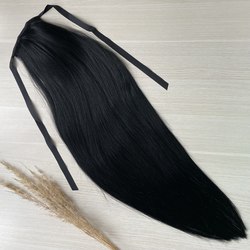 Хвост из натуральных волос 75см #1 