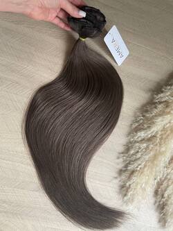 Натуральные русые волосы на заколках #6 60см 