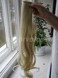 Хвост из искусственных волос блонд, волна