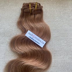 Натуральные волнистые волосы на заколках 50см - #27 карамельный блонд