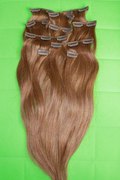 Натуральные волосы на заколках русого цвета №6 60см 130г