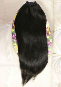 Натуральные волосы на заколках 50см 160г - черные с коричневым отливом #1b