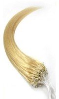 Натуральные волосы на микрокольцах блонд 100 прядей 55см (100г)