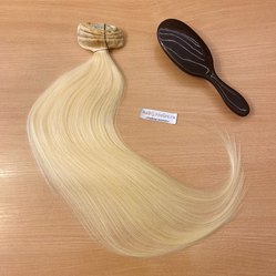 Натуральные волосы на заколках 50см 100г - блонд #613