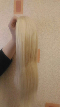 Накладной хвост из натуральных волос 40см - блонд #613