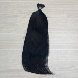 Натуральные волосы на капсулах черного цвета - 40см 50пр 50г