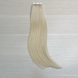 Натуральные волосы на лентах 30 см 20 прядей - пепельный блонд #60