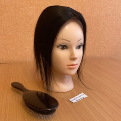 Накладка из натуральных волос на голову 25 см - черный #1