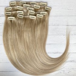 Натуральные волосы на заколках 50см 100г - затемненный блонд #22