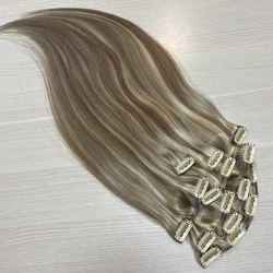 Натуральные волосы на заколках 50см 100г - мелирование #10/613
