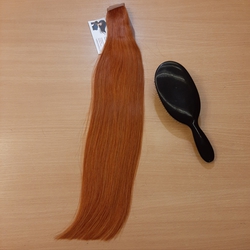 Накладной хвост из волос натуральный 40см - рыжий #130