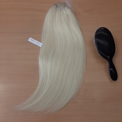 Натуральные волосы на заколках 50см 150г премиум - #60 пепельный блонд