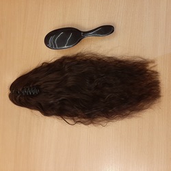 Шиньон - хвост из натуральных волос на крабе 40см 100г - горький шоколад #2