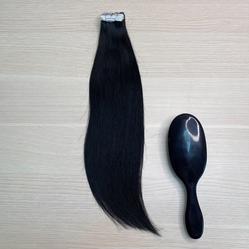 Натуральные волосы - 20 лент 40см 30г черные