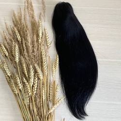 Шиньон - хвост на крабе из натуральных волос  40см - черный #1