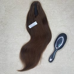 Шиньон - хвост из натуральных волос на крабе - шоколад #4