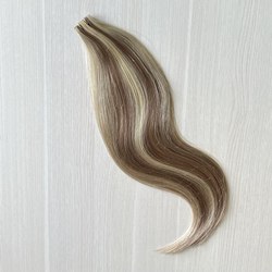 Натуральные волосы на лентах 60см 70 г (повышенная густота) - мелированный #12\613