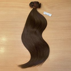 Натуральные волосы на заколках 55см 160г - коричневый #4
