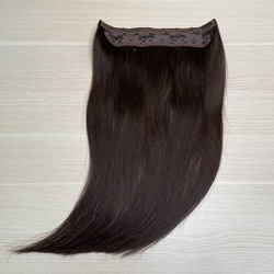Натуральные волосы на заколках однопрядью 50см 100г - горький шоколад #2