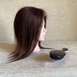 Накладка из натуральных волос с частичной имитацией 10х12 см - горький шоколад #2