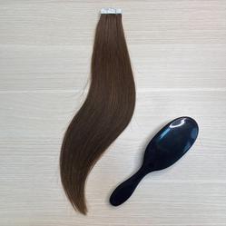 Натуральные волосы - 20 лент 40см 30г  коричневые