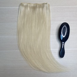 Премиум натуральные южно-русские  волосы на трессе 50см 50г - пепельный блонд #60