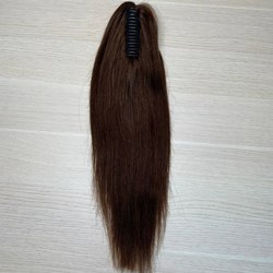 Хвост из натуральных волос на крабе 40см - шоколад #4