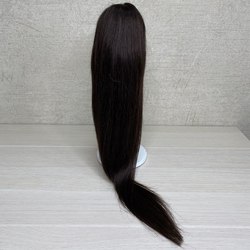 Хвост - шиньон из натуральных волос на крабе 50см - горький шоколад #2