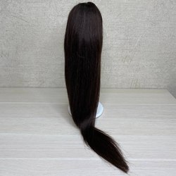 Шиньон - хвост на крабе из натуральных волос  50см - черный #1
