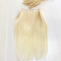 Натуральные волосы однопрядью 40см 100г - Пепельный блонд #60