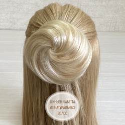 Бабетта из натуральных волос - Пепельный блонд #60