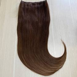 Натуральные волосы на заколках  однопрядка 70см 120г  - Коричневый #4
