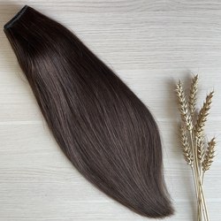 Натуральные волосы однопрядью 45см 90г - горький шоколад #2