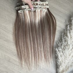 Премиум натуральные волосы на заколках 40см 60г - набор из 3 прядей #10/613