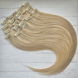 Натуральные волосы на заколках 55см 100г 8 прядей - затемненный блонд#22