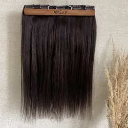 Натуральные волосы одной прядью 40см 120г - горький шоколад #2