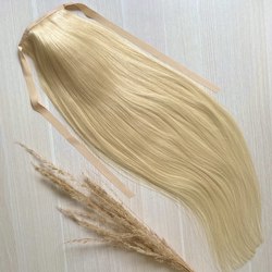 Хвост из натуральных волос 70см 160г - блонд #60