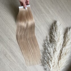 Натуральные волосы на лентах 50см 20 прядей (40г) карамельно светло-русый #18