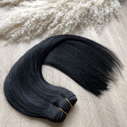 Тресс из натуральных волос 40см 100г - черный #1