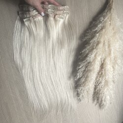 Натуральные волосы на заколках 45см 60г - блонд #60