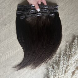 AMERA Натуральные волосы на заколках 35 см 60г горький шоколад #2