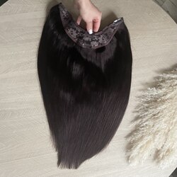 Накладка пушап для объема волос-однопрядь 50 см 120г - горький шоколад #2