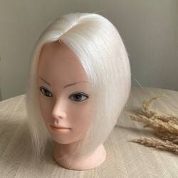 Мини накладка из натуральных волос на теменную зону - платиновый блонд  