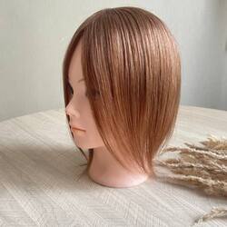 Мини накладка из натуральных волос на теменную зону основание 9*14 см темно-русый #6