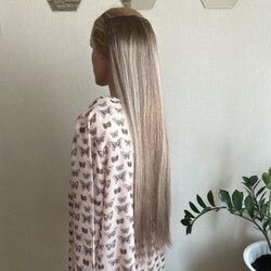 Объемная накладка/пуш-ап из натуральных волос 55 см - русое мелирование #3-8-22
