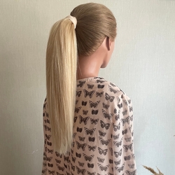 Натуральный хвост 40см 60г - затемненный блонд #22